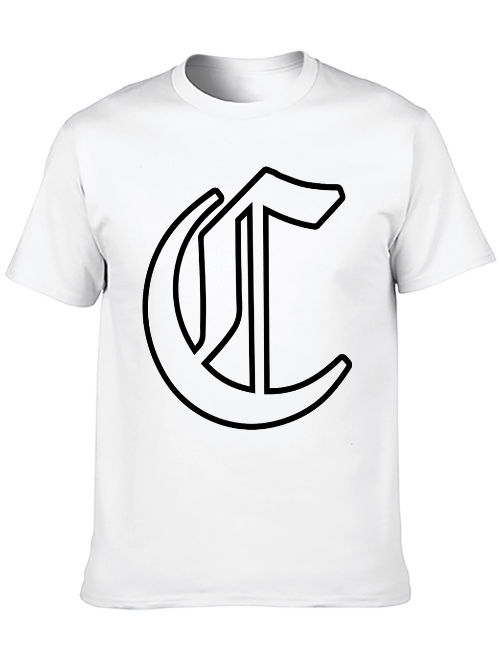 Gothic Initial Tee - Dark Aesthetic Cotton T-Shirt