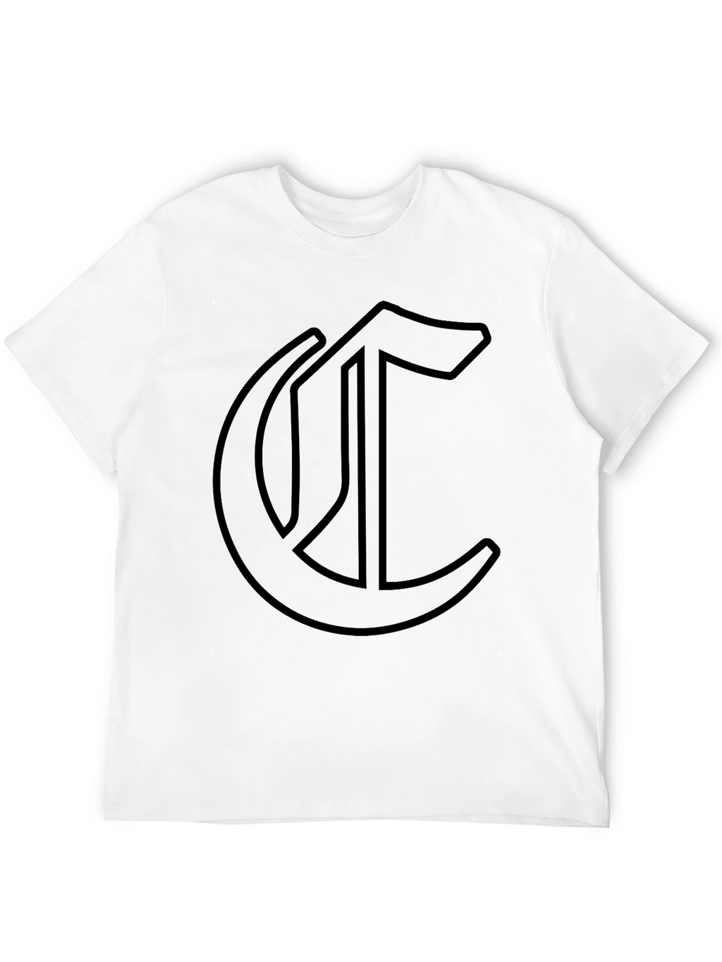 Gothic Initial Tee - Dark Aesthetic Cotton T-Shirt