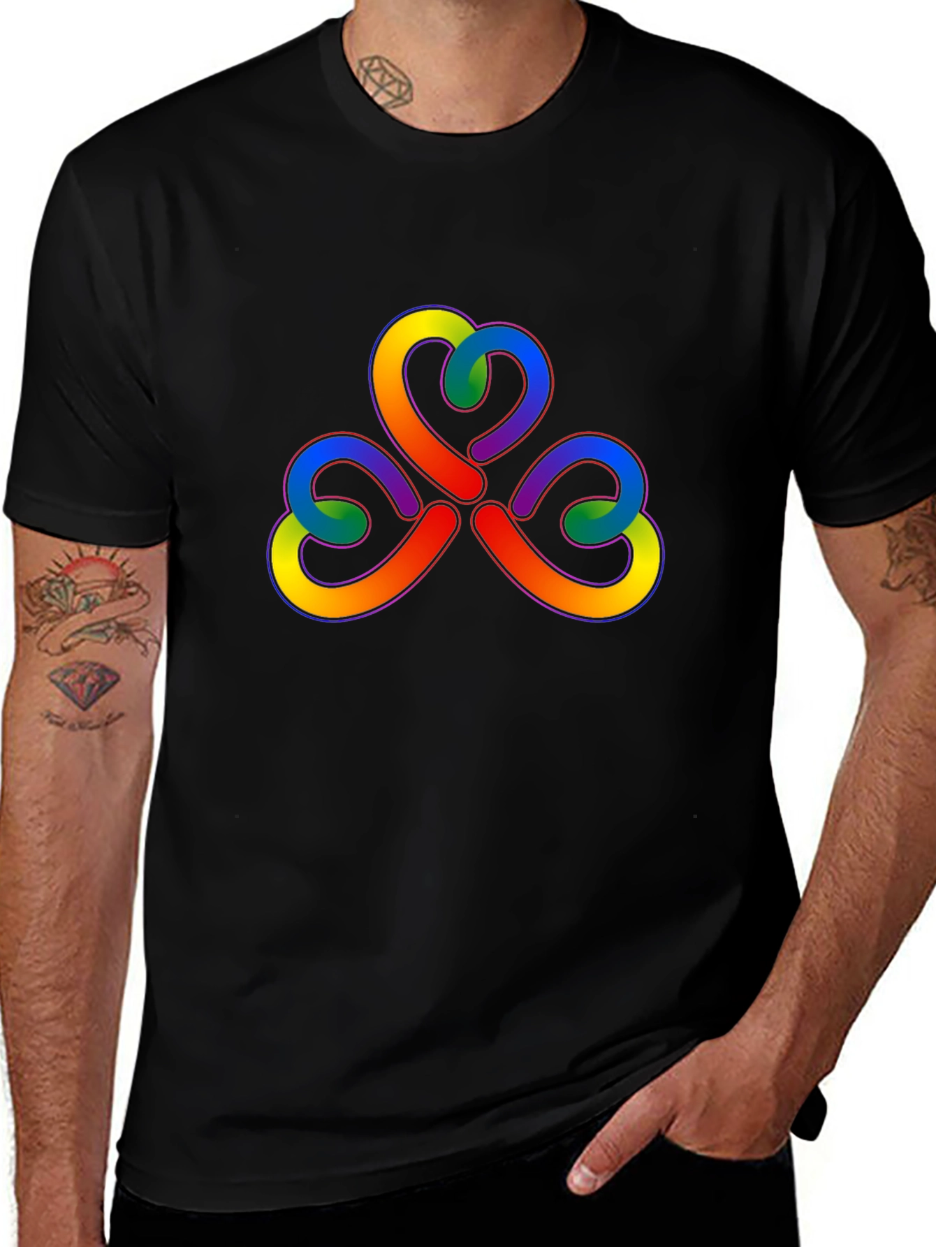 Rainbow Trefoil Knot Graphic Tee
