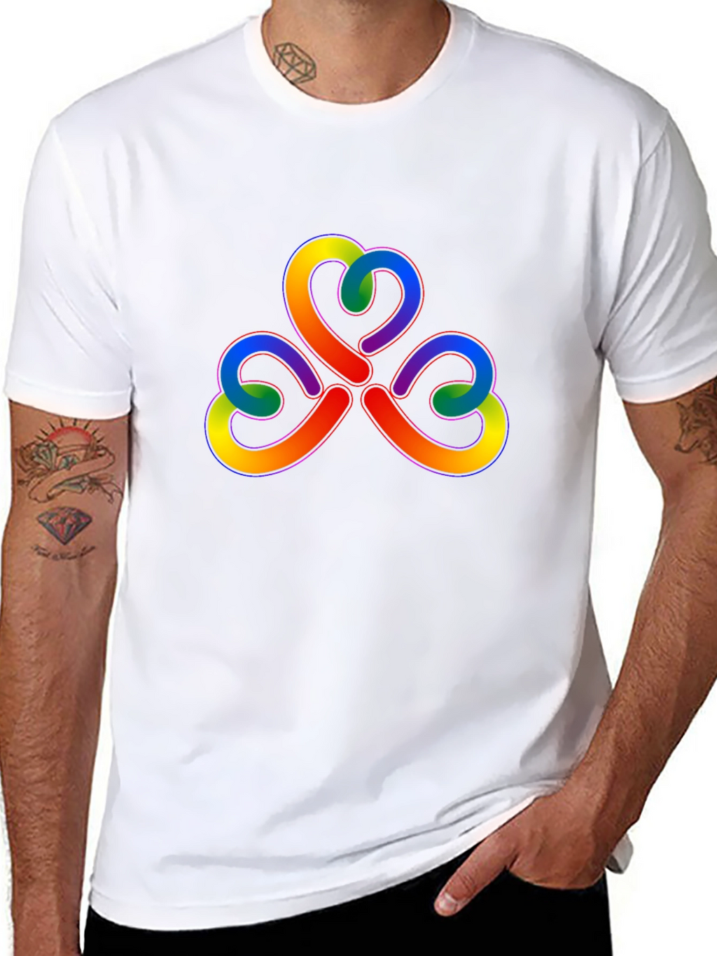 Rainbow Trefoil Knot Graphic Tee