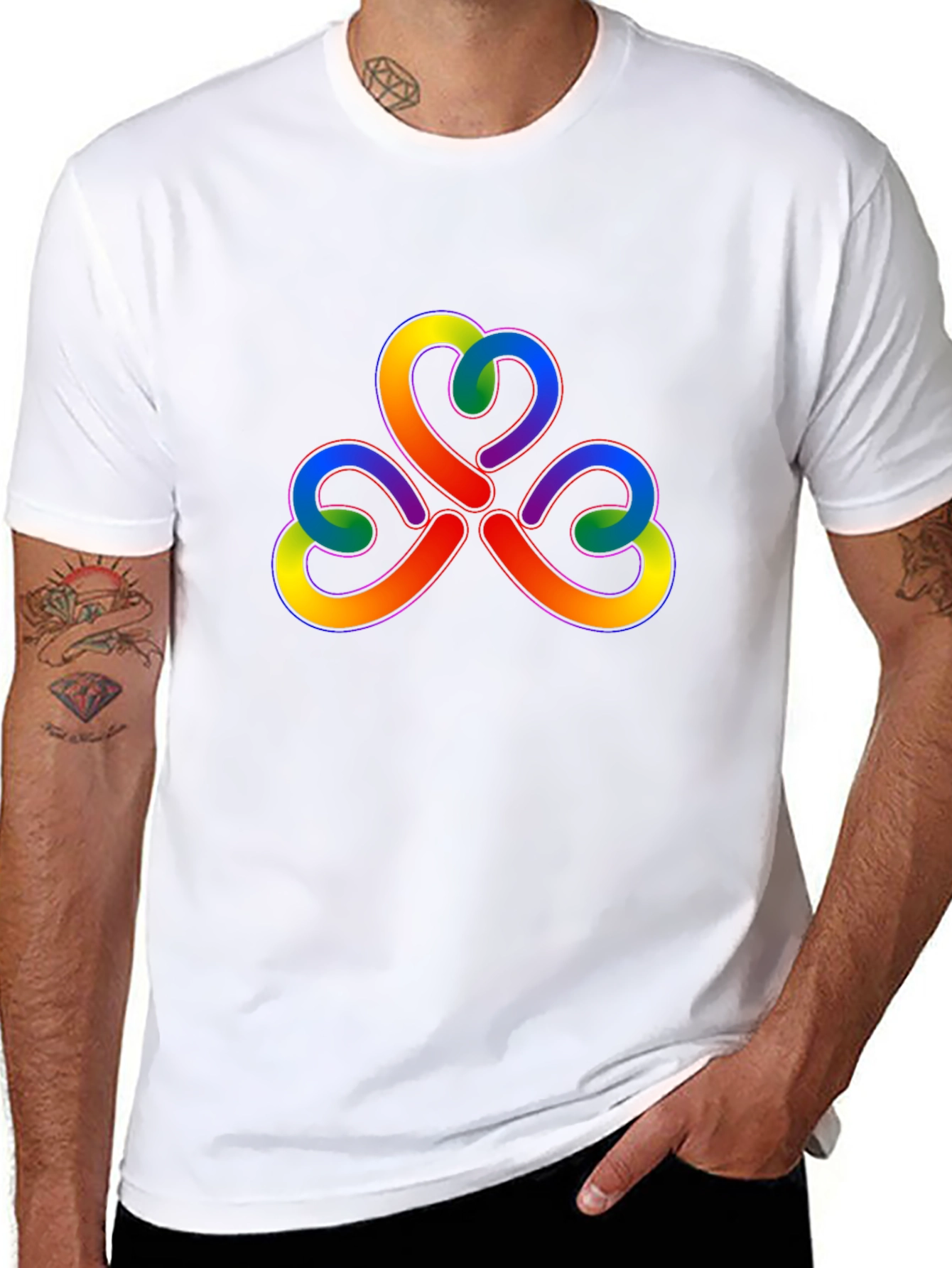 Rainbow Trefoil Knot Graphic Tee