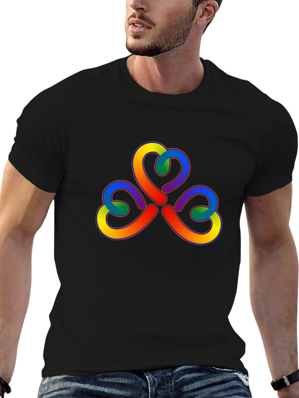 Rainbow Trefoil Knot Graphic Tee