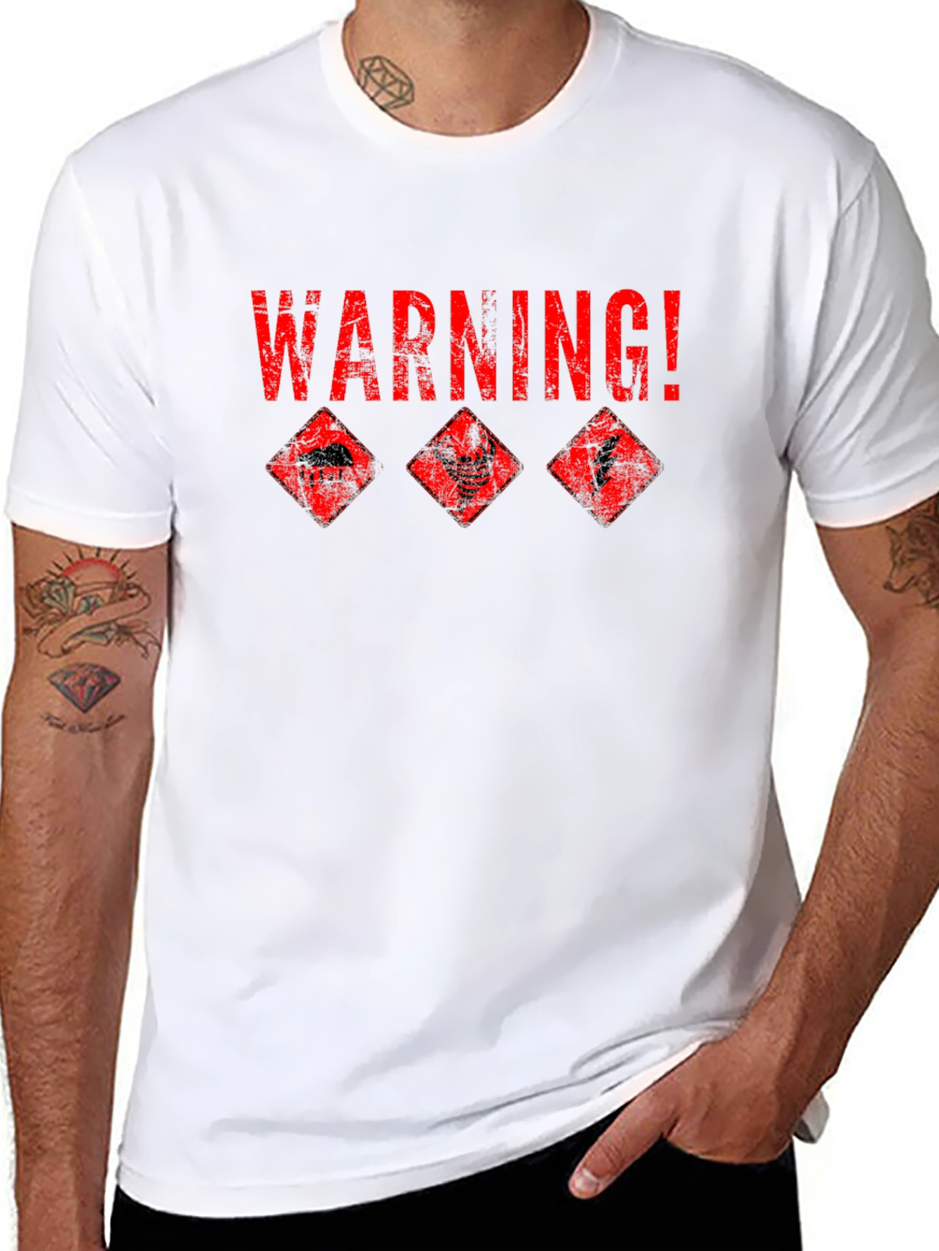 Warning! Weather Hazard Graphic T-Shirt