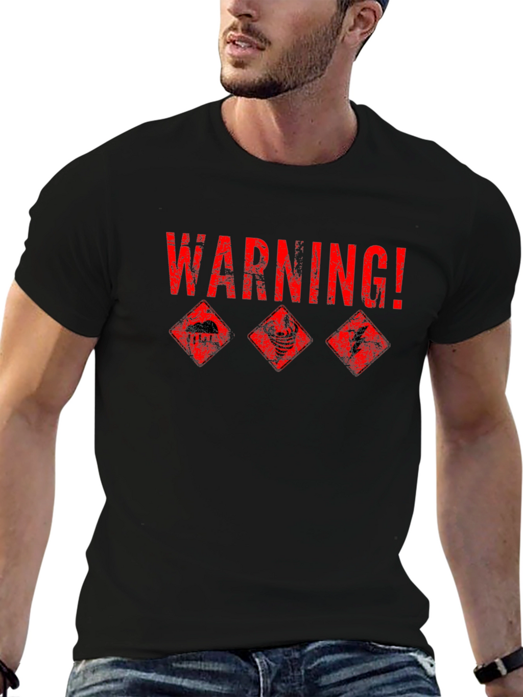 Warning! Weather Hazard Graphic T-Shirt
