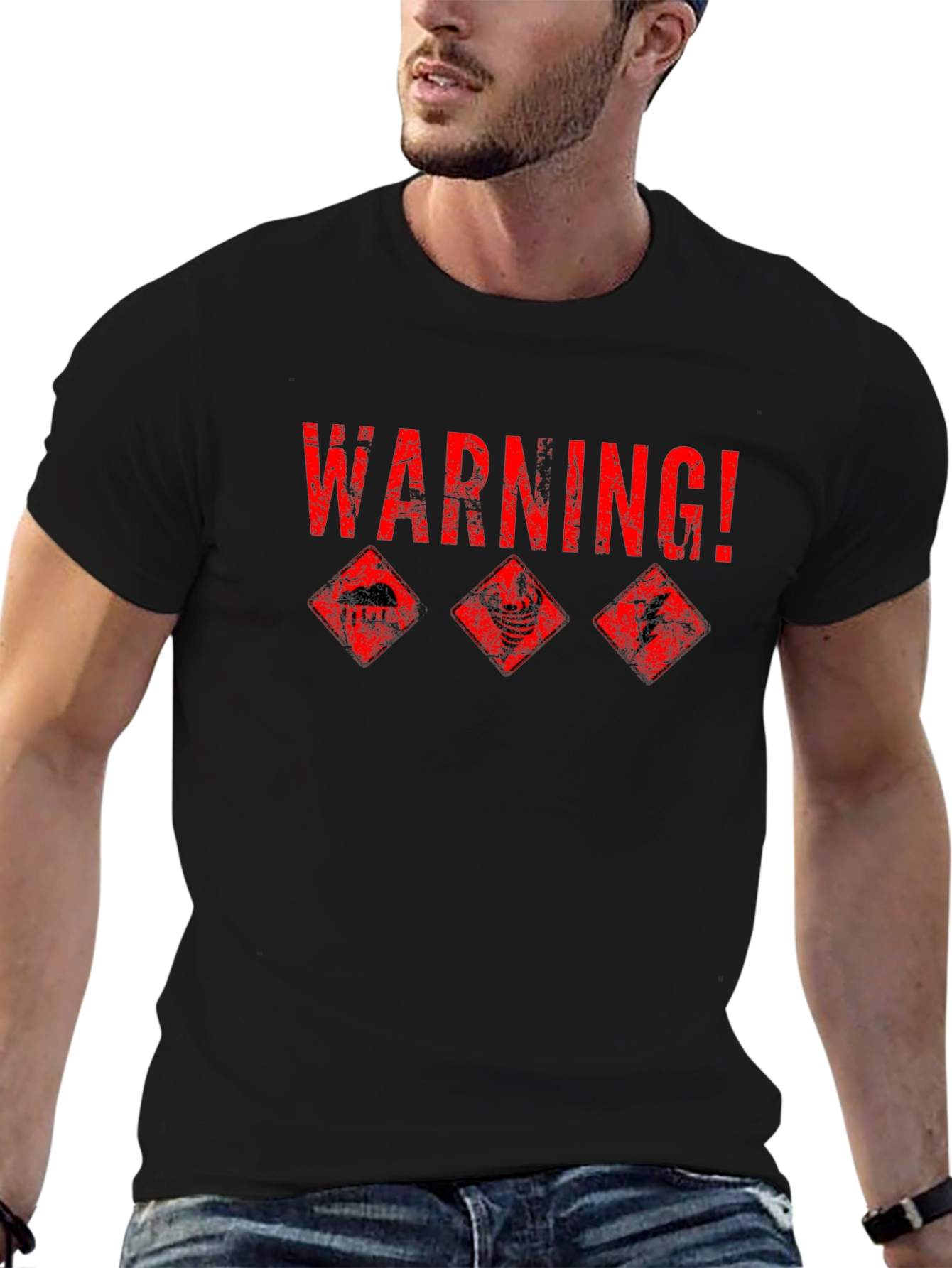 Warning! Weather Hazard Graphic T-Shirt