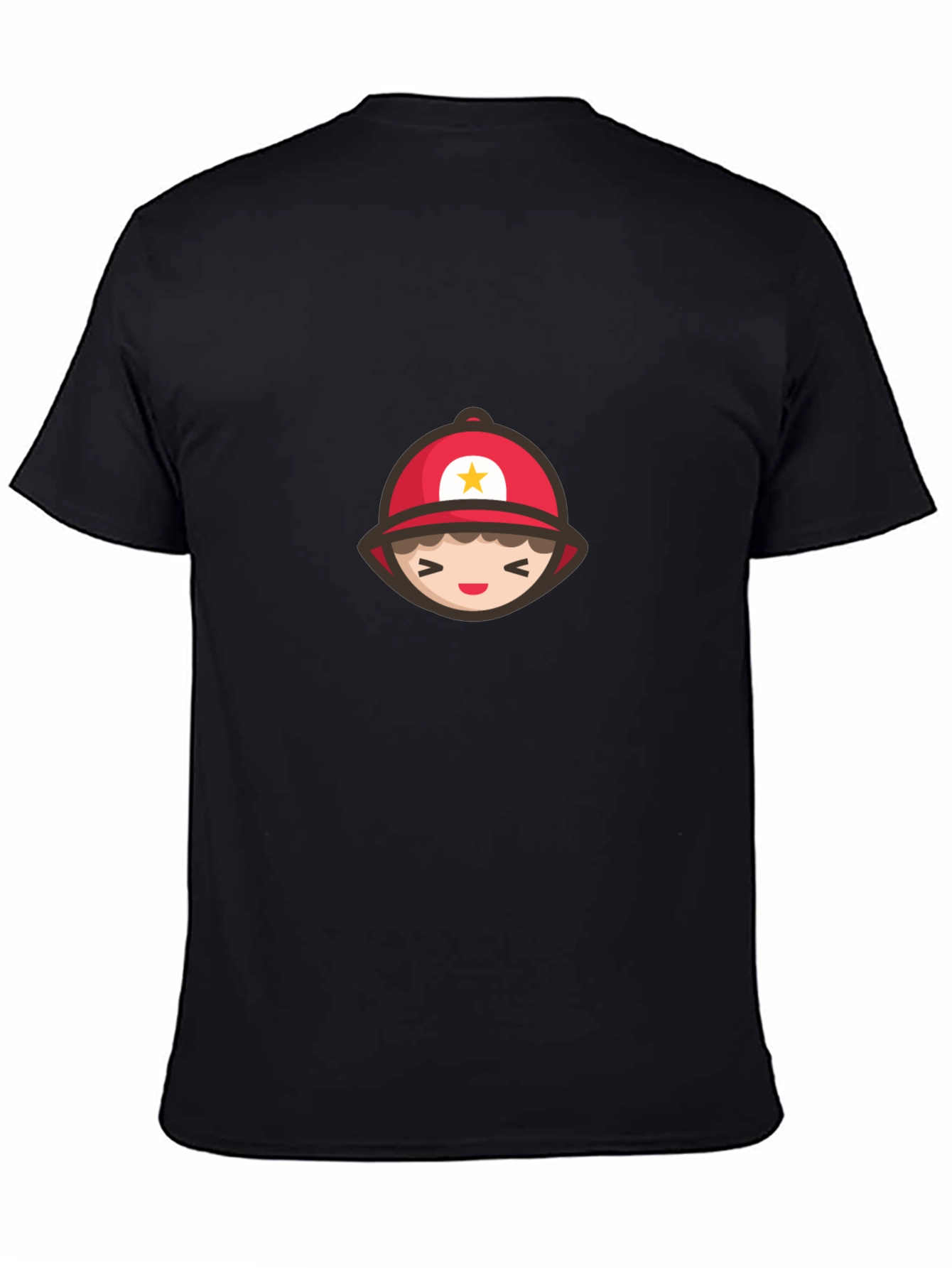Cartoon Firefighter Graphic Tee - Soft Cotton T-Shirt