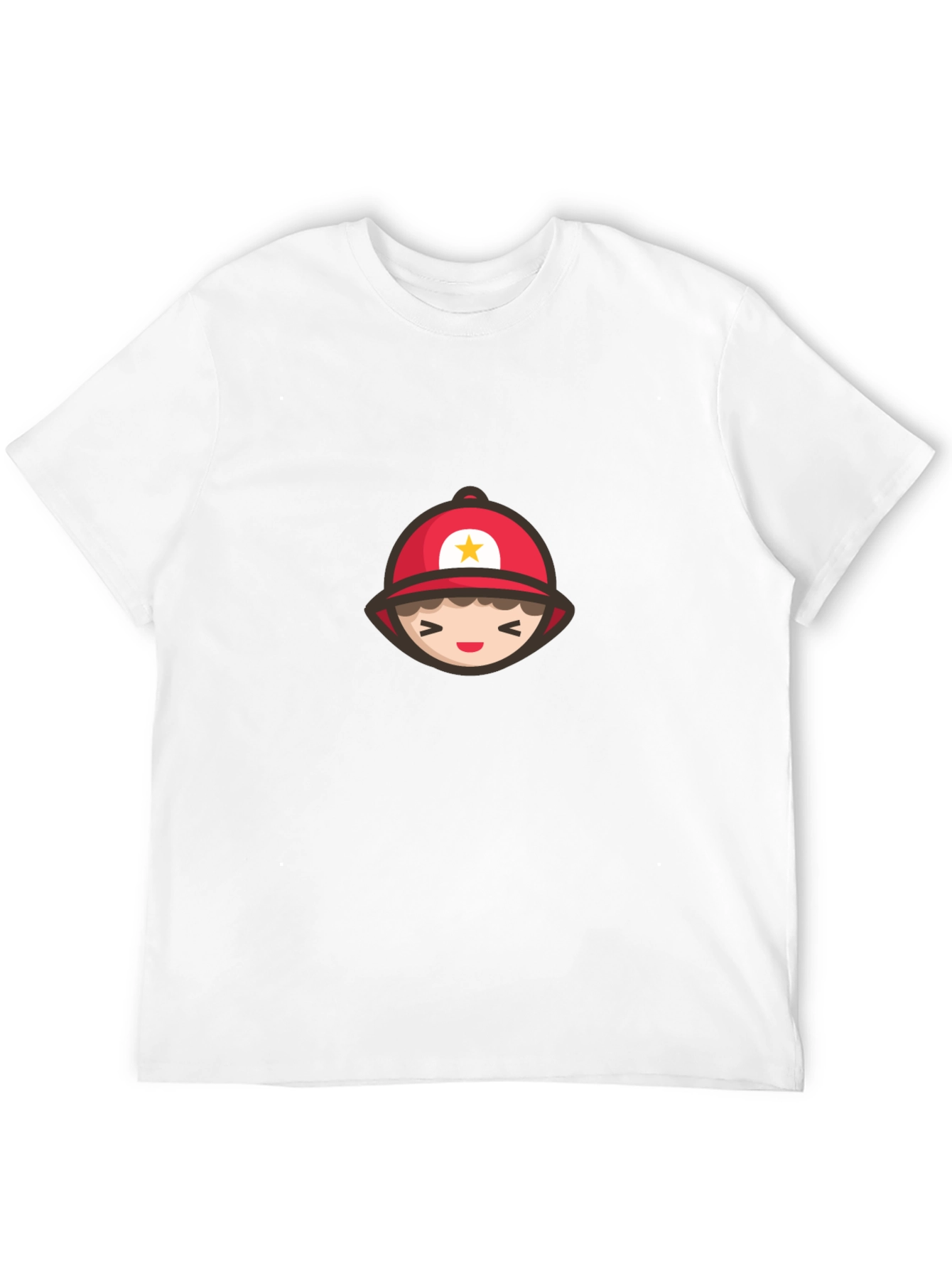 Cartoon Firefighter Graphic Tee - Soft Cotton T-Shirt