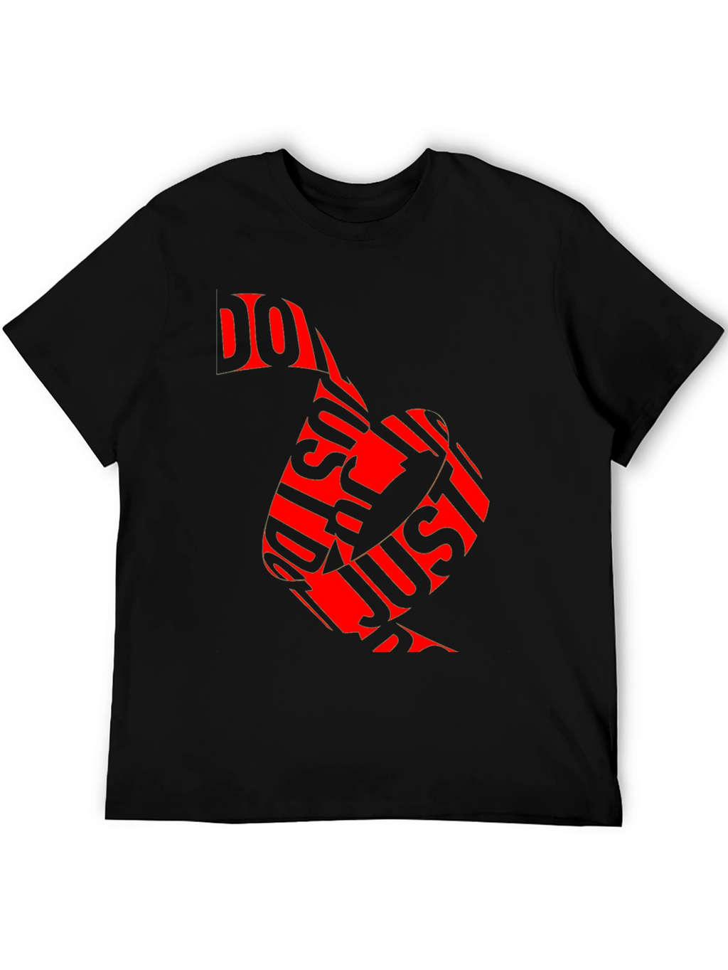 Just Do It Red Graphic Print Black T-Shirt