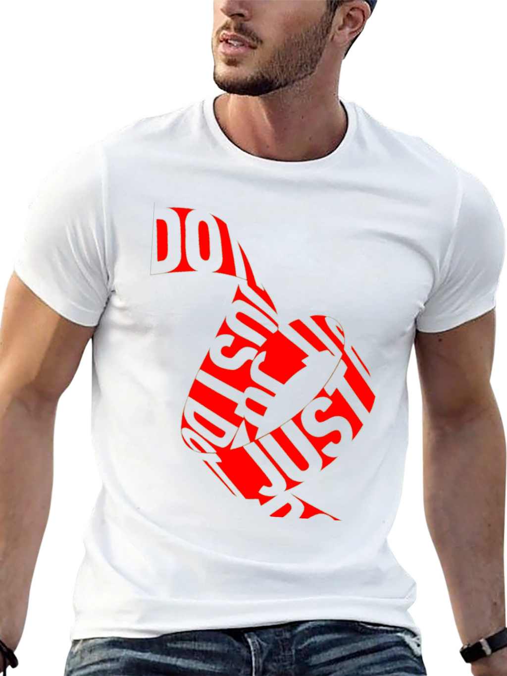 Just Do It Red Graphic Print Black T-Shirt