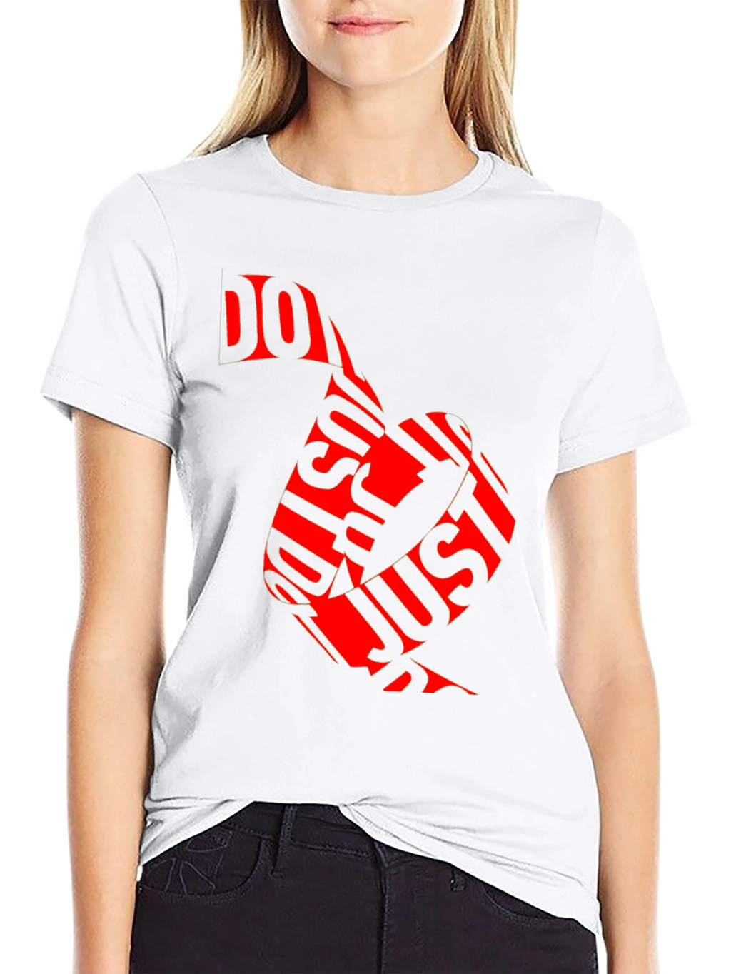 Just Do It Red Graphic Print Black T-Shirt