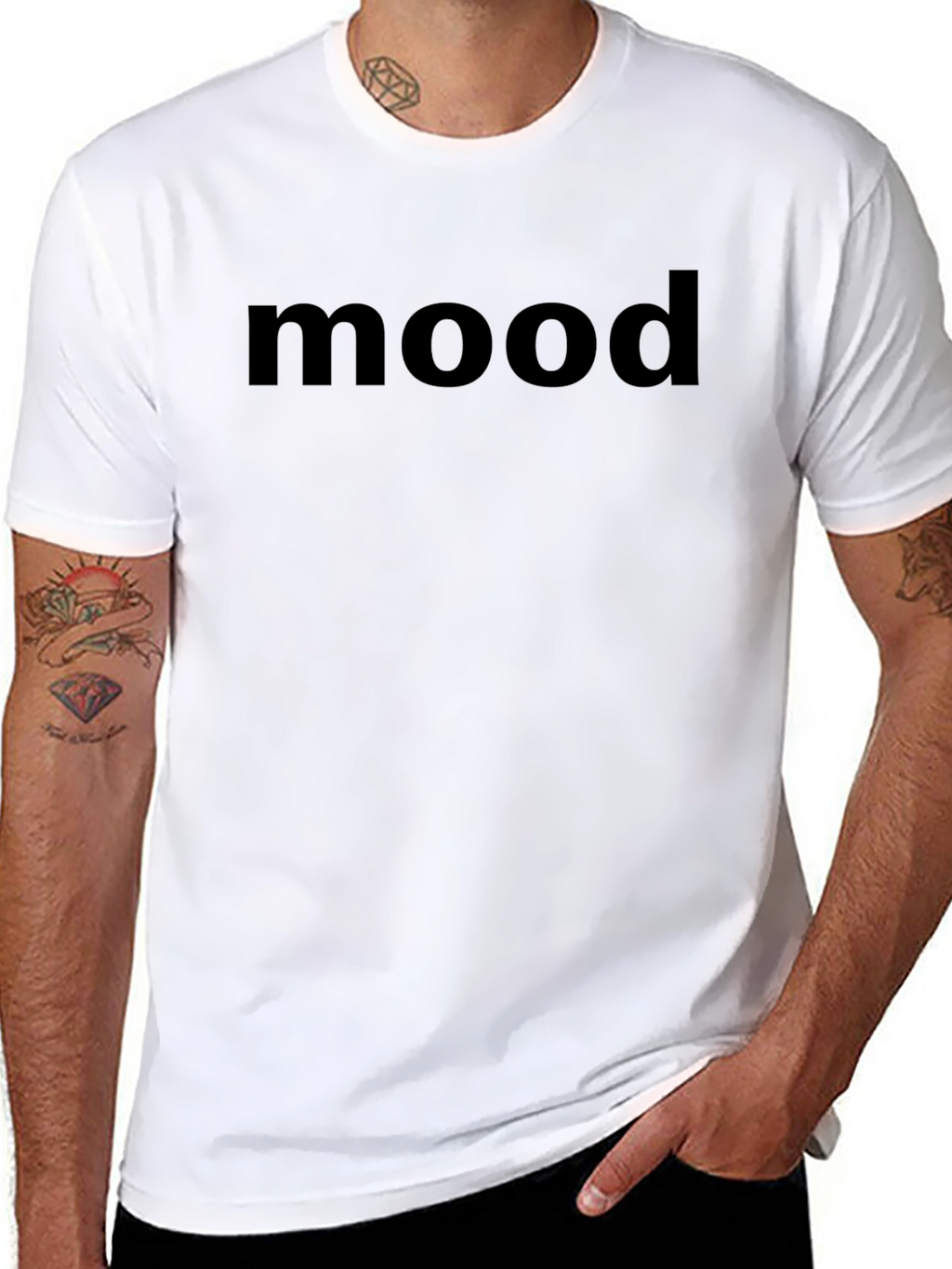 Mood Graphic Print Black T-Shirt
