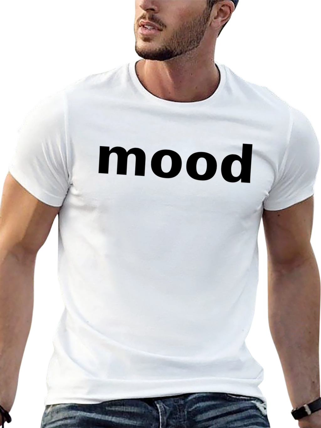 Mood Graphic Print Black T-Shirt
