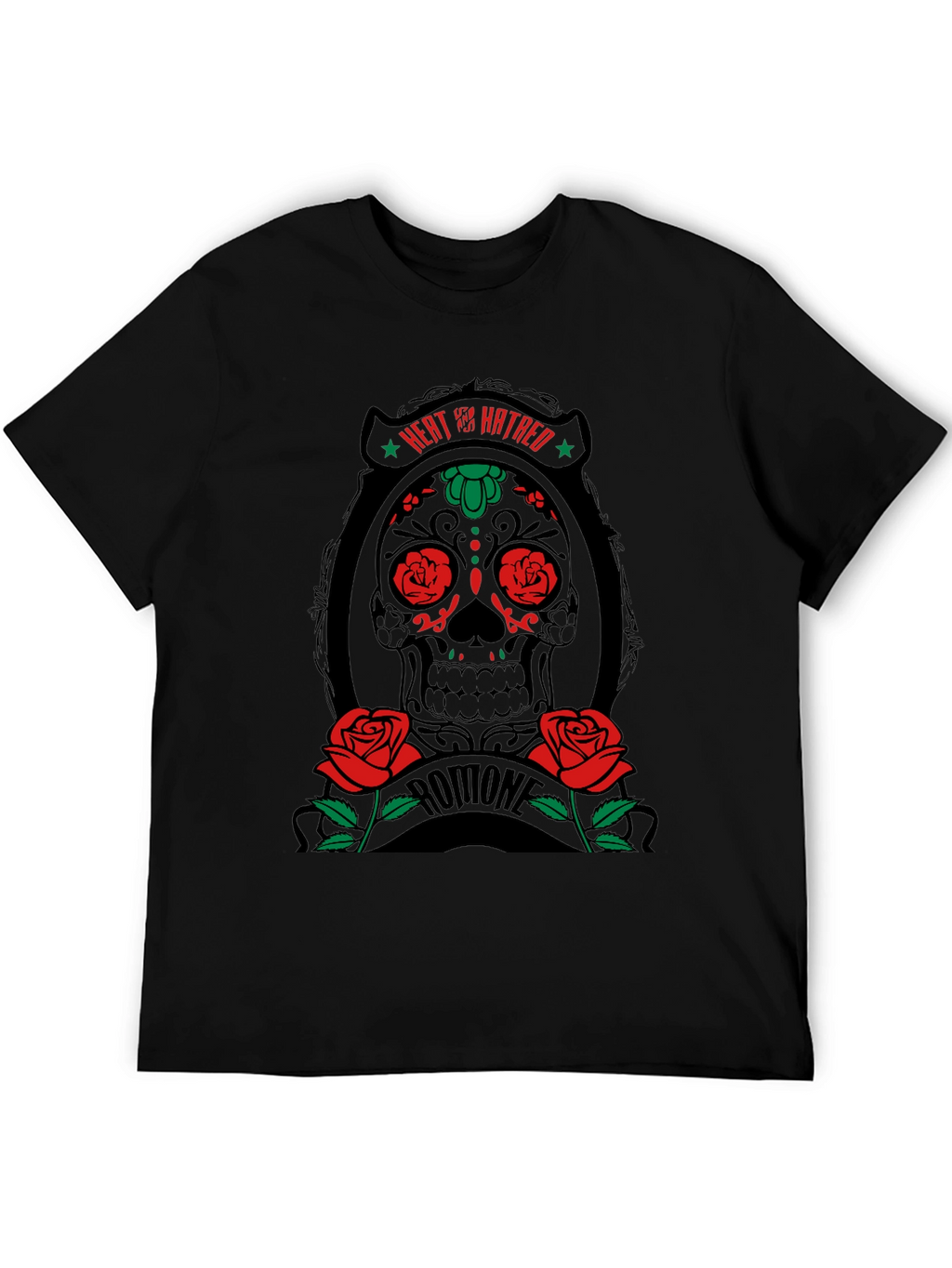 Heat & Hatred Skull Graphic Tee - Black