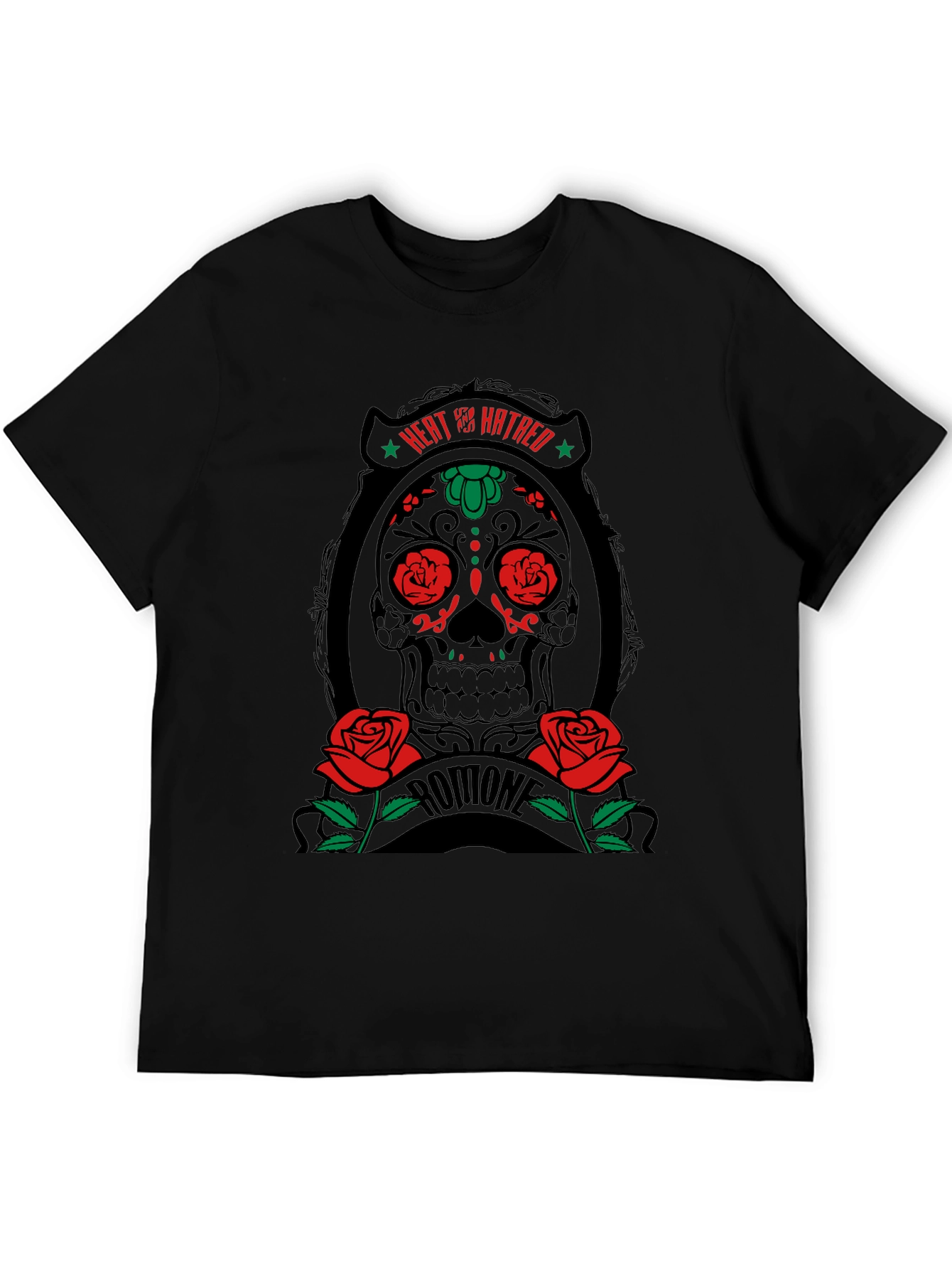 Heat & Hatred Skull Graphic Tee - Black