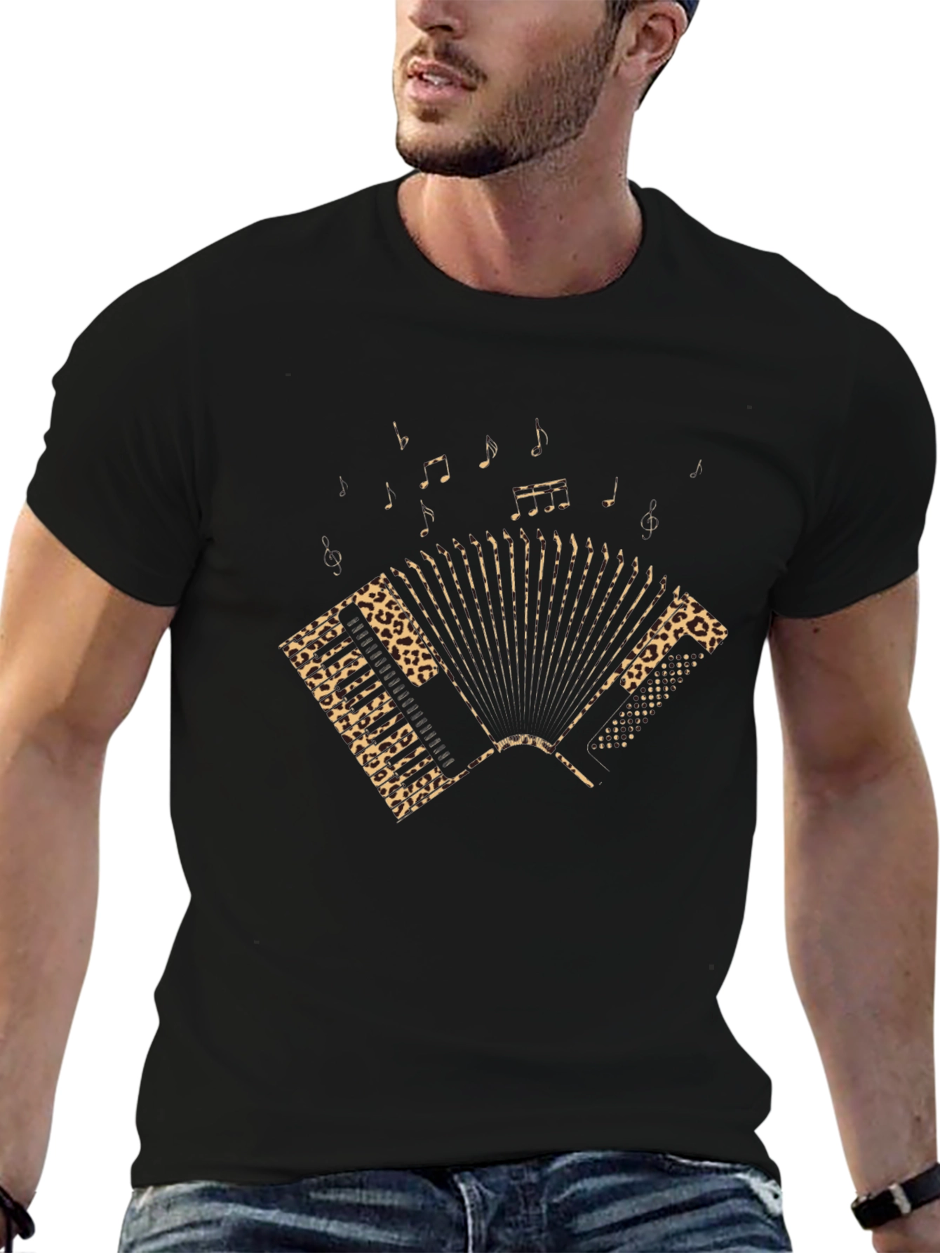 Black Accordion Graphic Tee