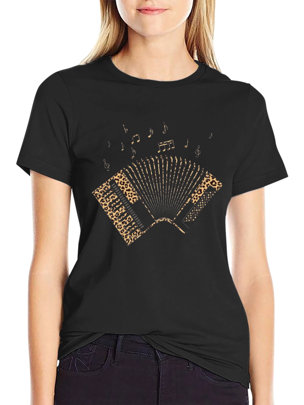 Black Accordion Graphic Tee
