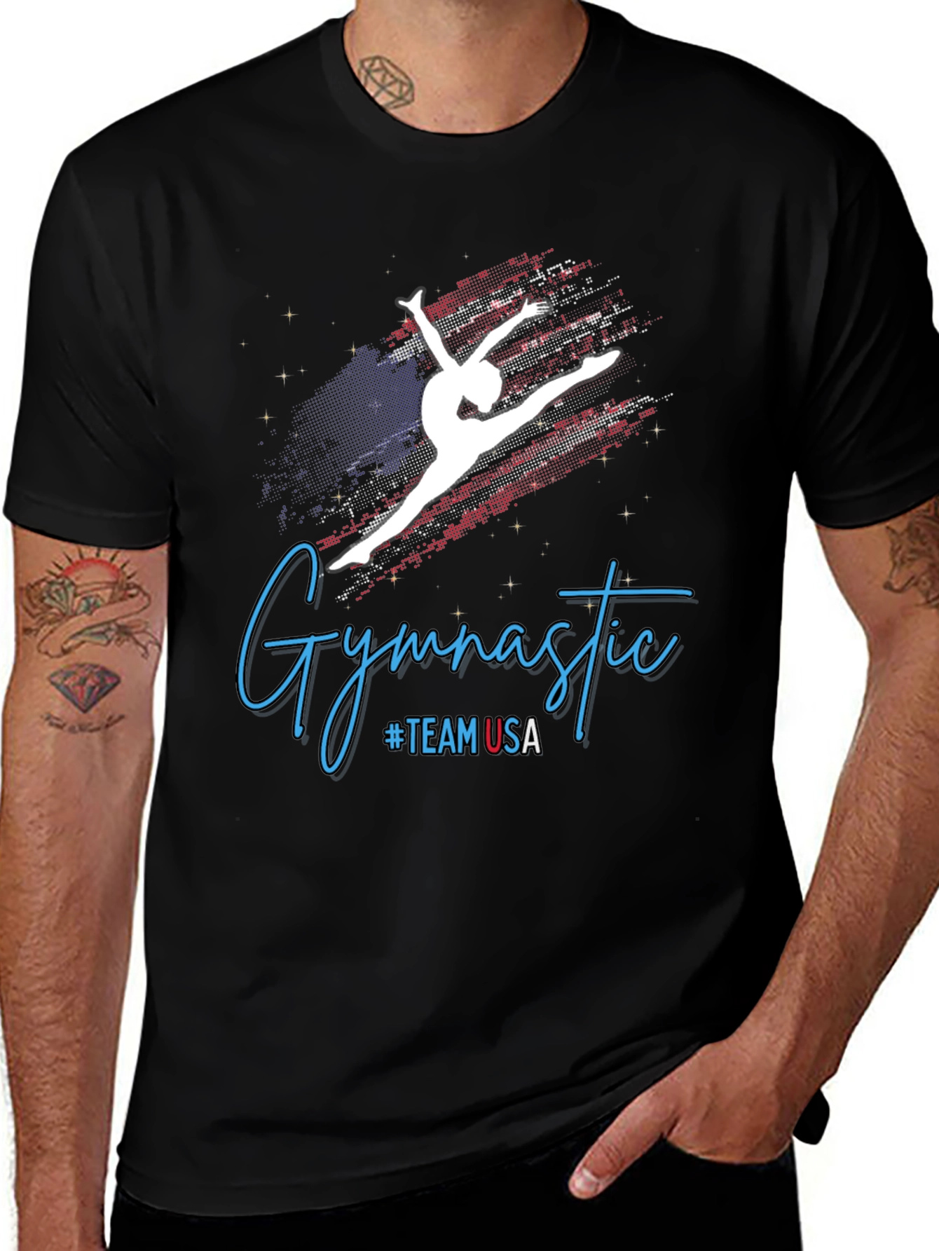 Gymnastic #TEAMUSA Black T-Shirt