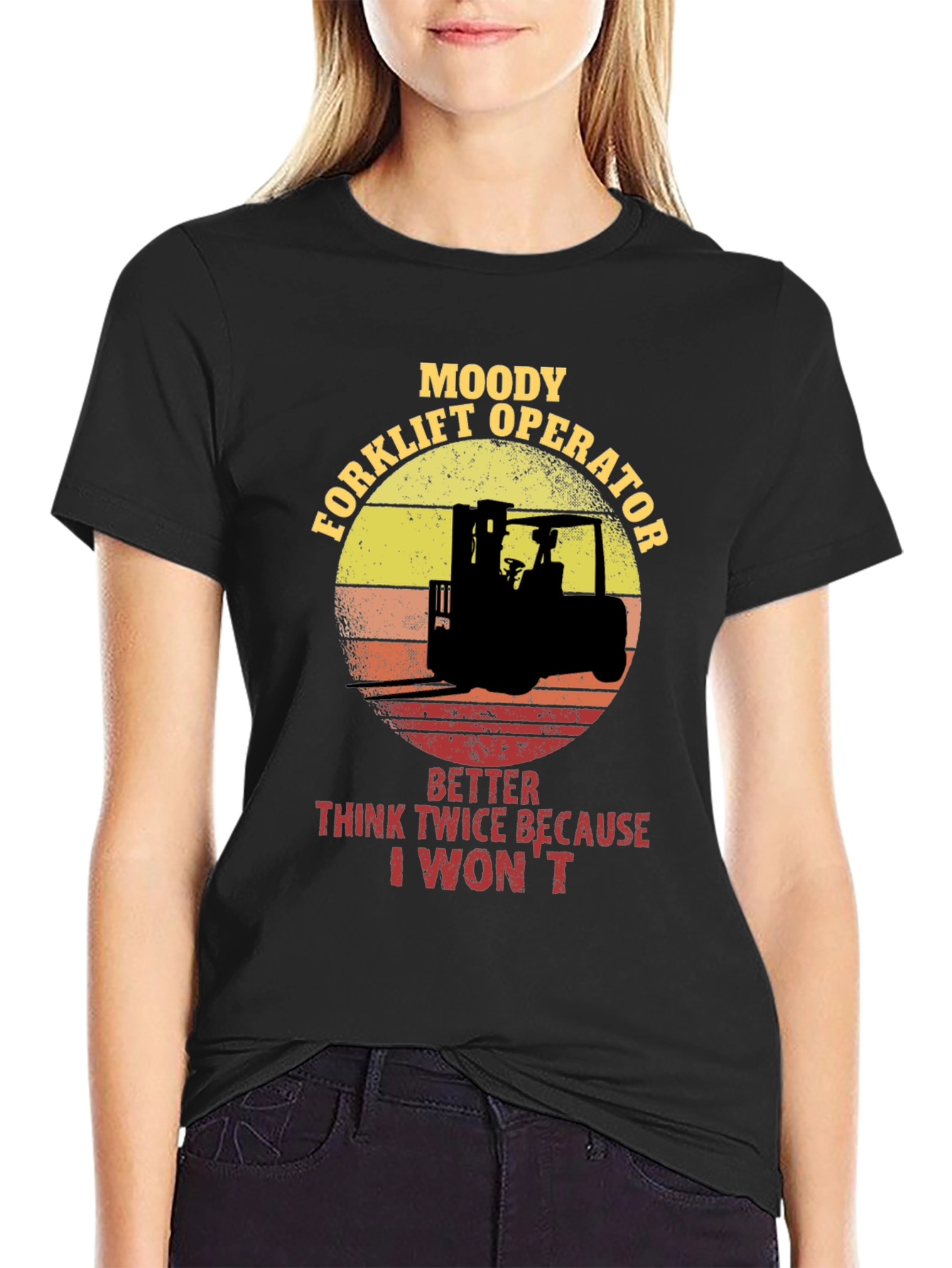 Moody Forklift Operator Graphic T-Shirt