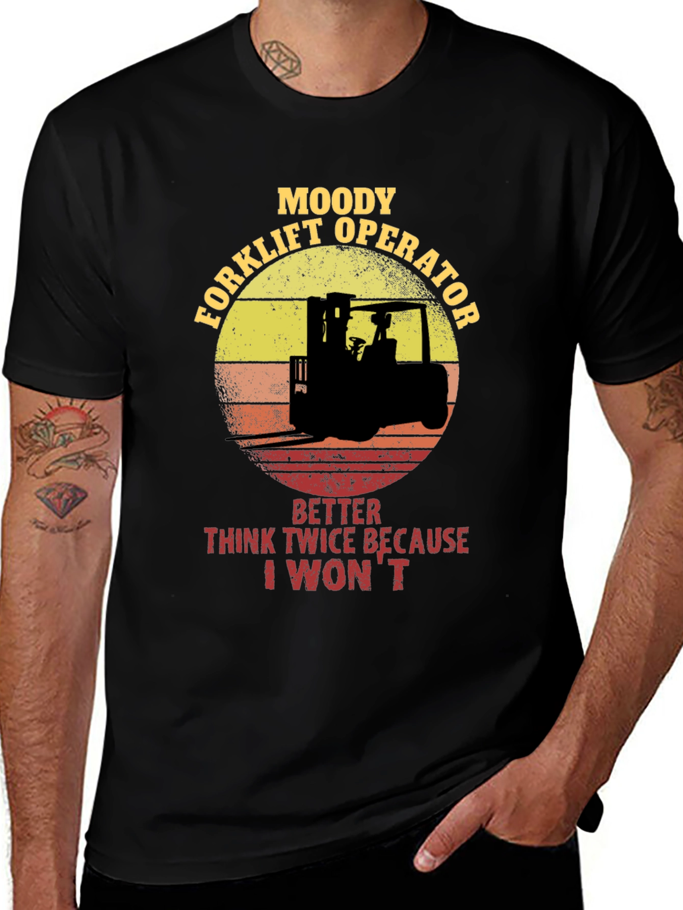 Moody Forklift Operator Graphic T-Shirt