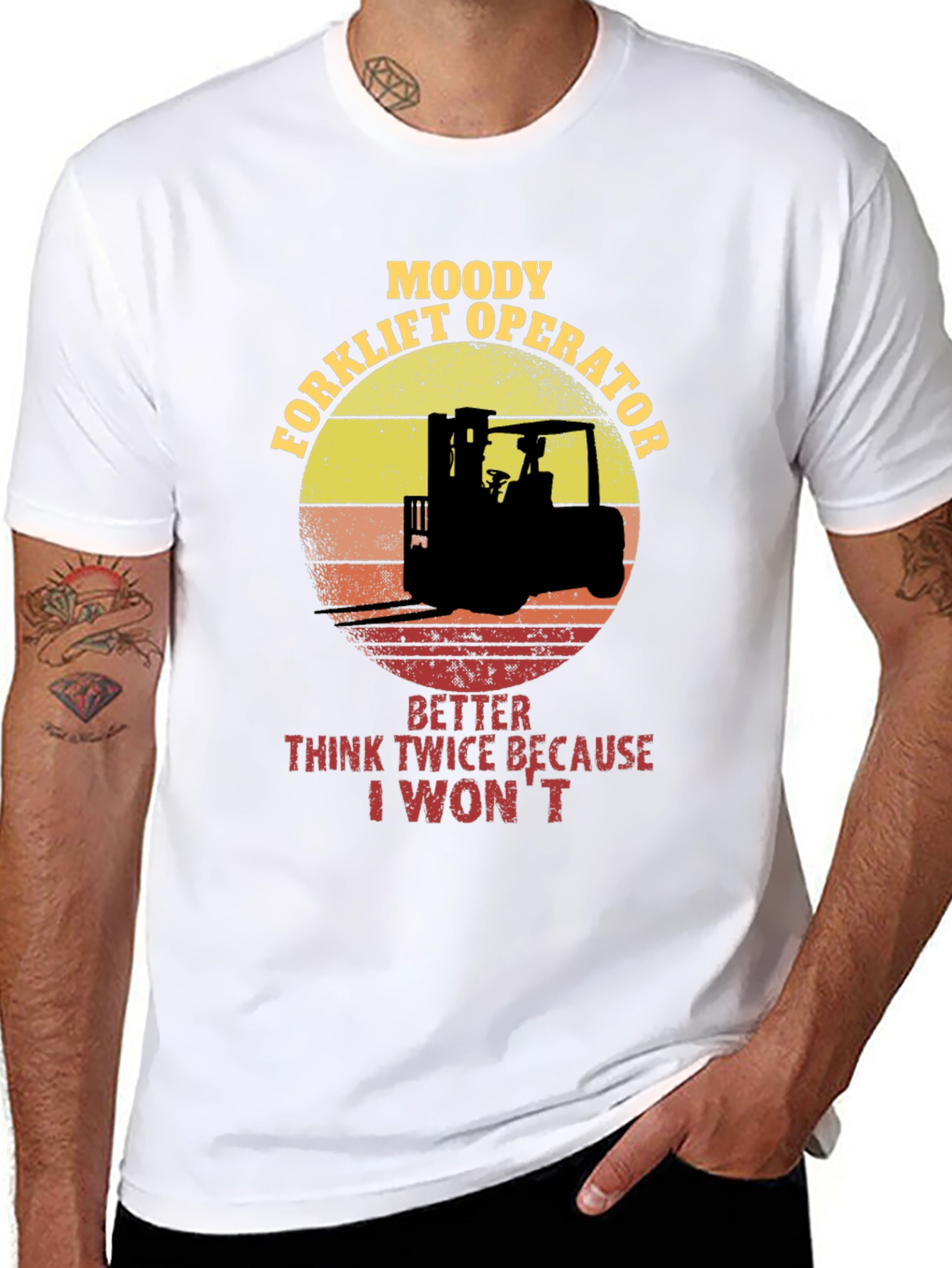 Moody Forklift Operator Graphic T-Shirt