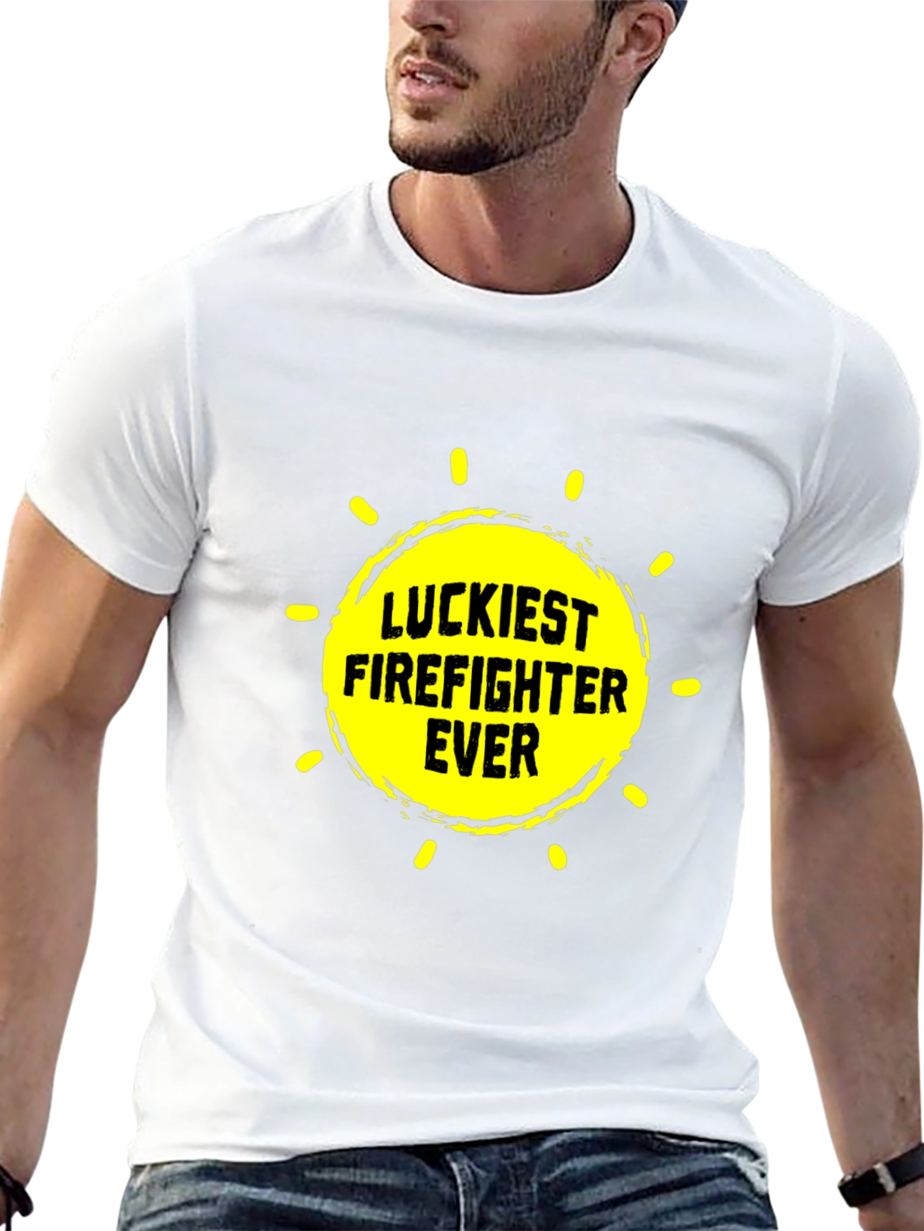 Luckiest Firefighter Ever Graphic Tee
