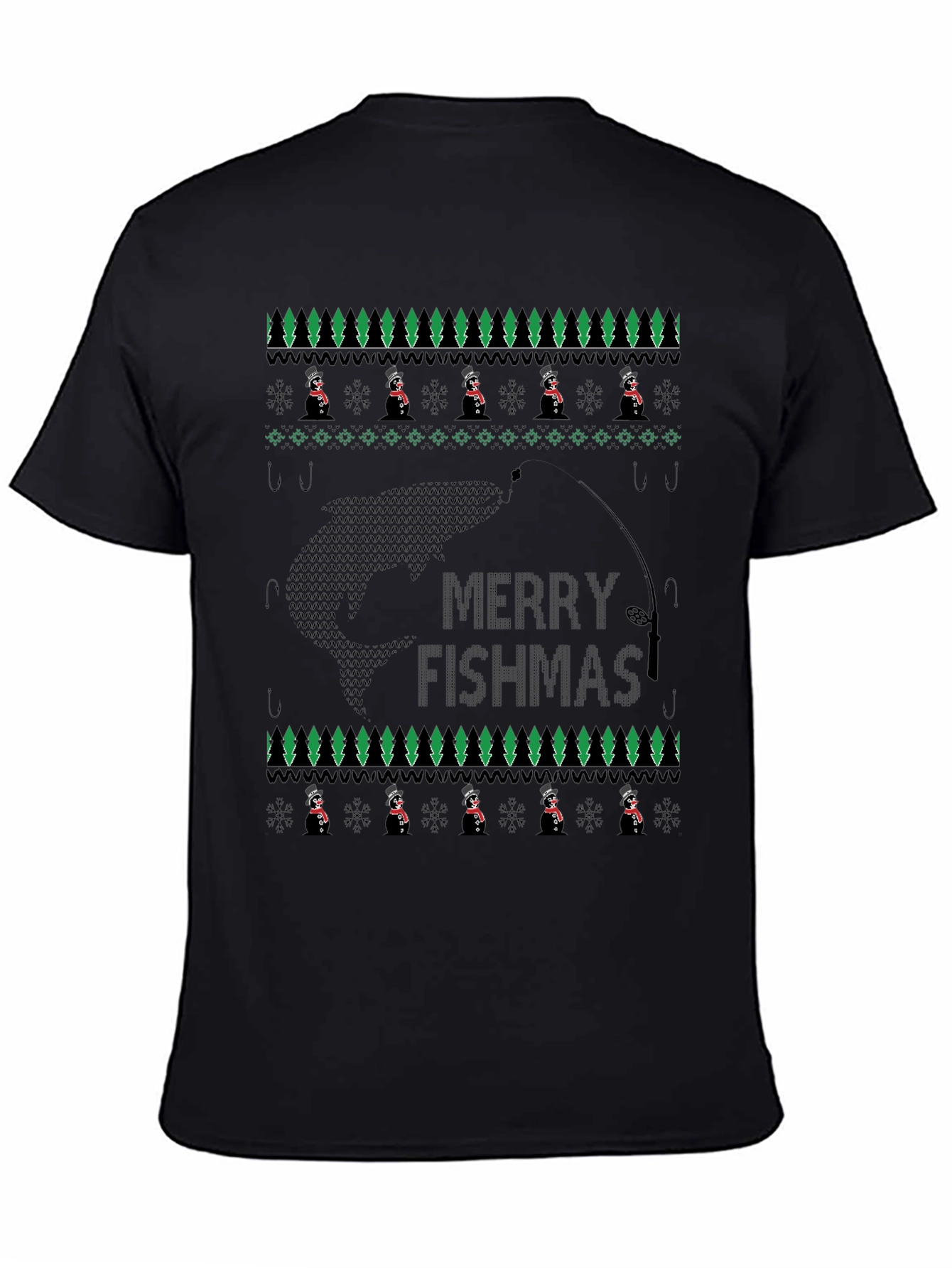 Merry Fishmas T-Shirt - Ugly Christmas Sweater Style