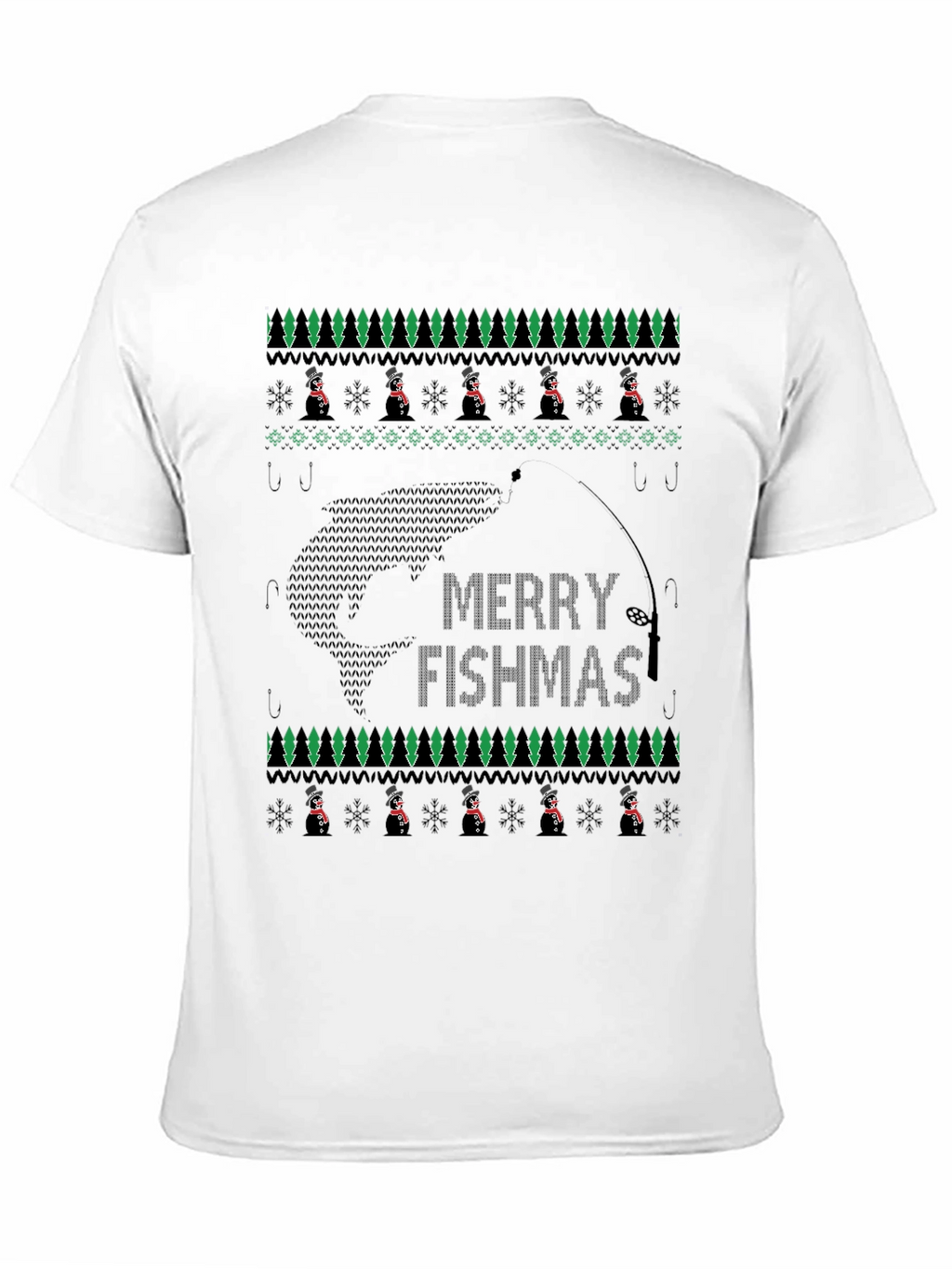 Merry Fishmas T-Shirt - Ugly Christmas Sweater Style