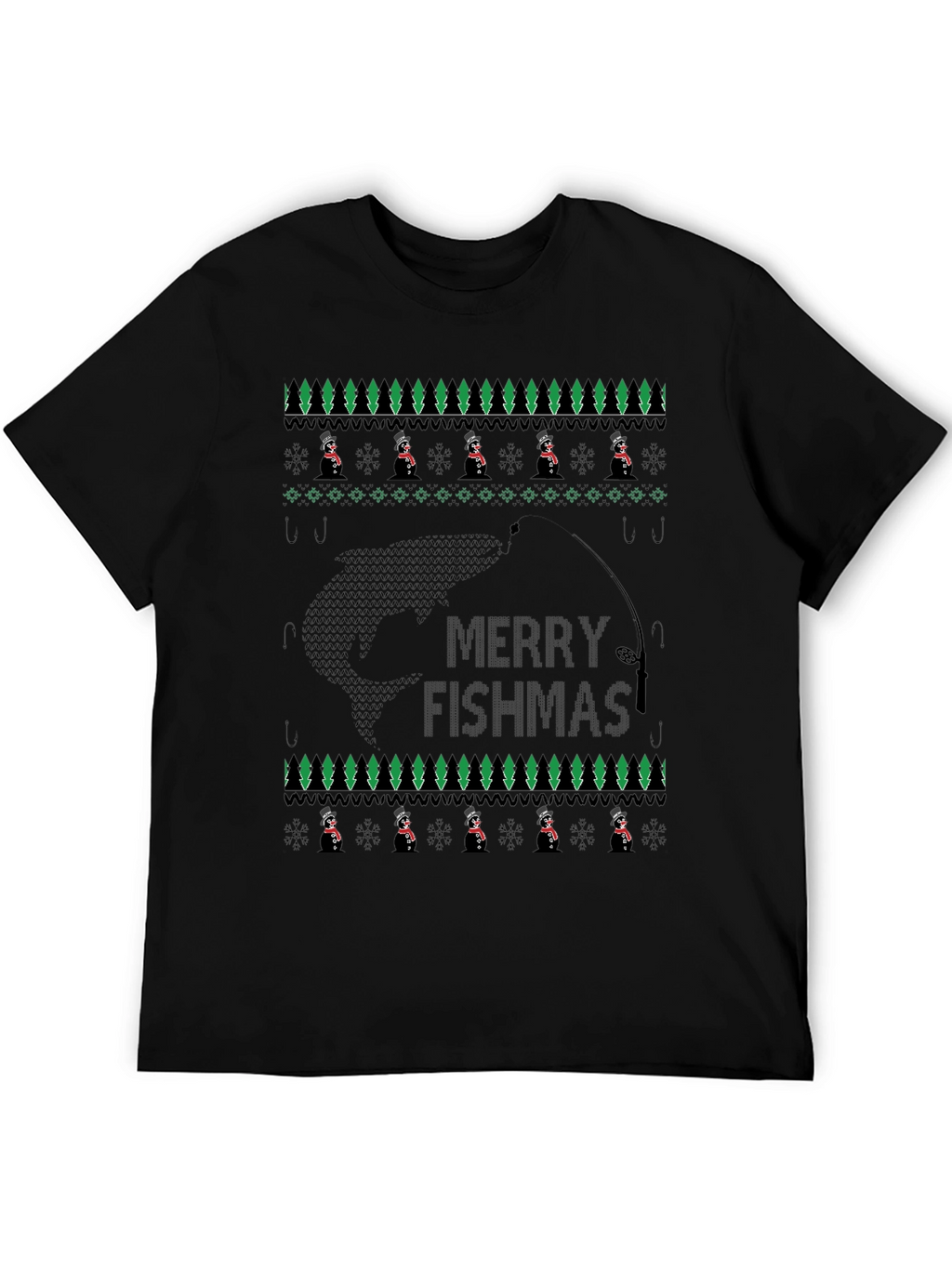Merry Fishmas T-Shirt - Ugly Christmas Sweater Style