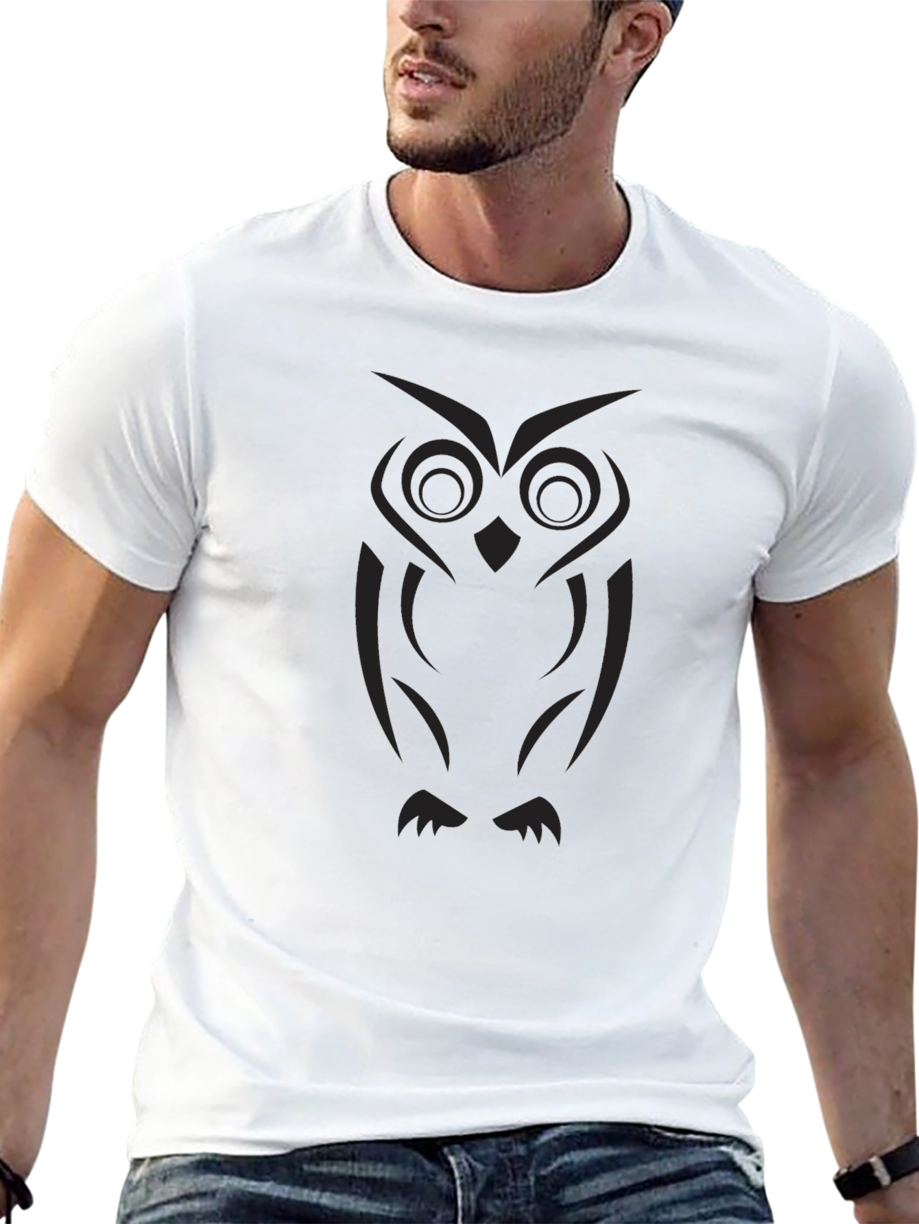 Black Owl Graphic Tee - Stylish Casual Wear