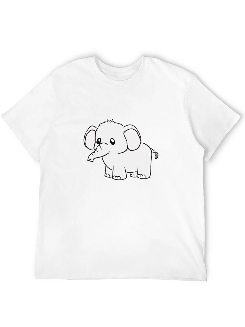 Black Graphic Tee - Cute Elephant Design