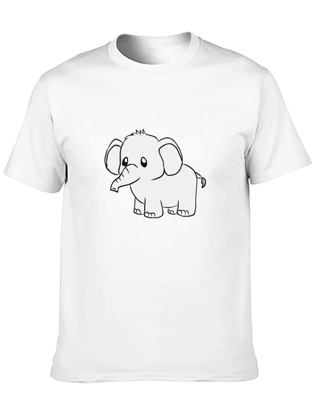 Black Graphic Tee - Cute Elephant Design