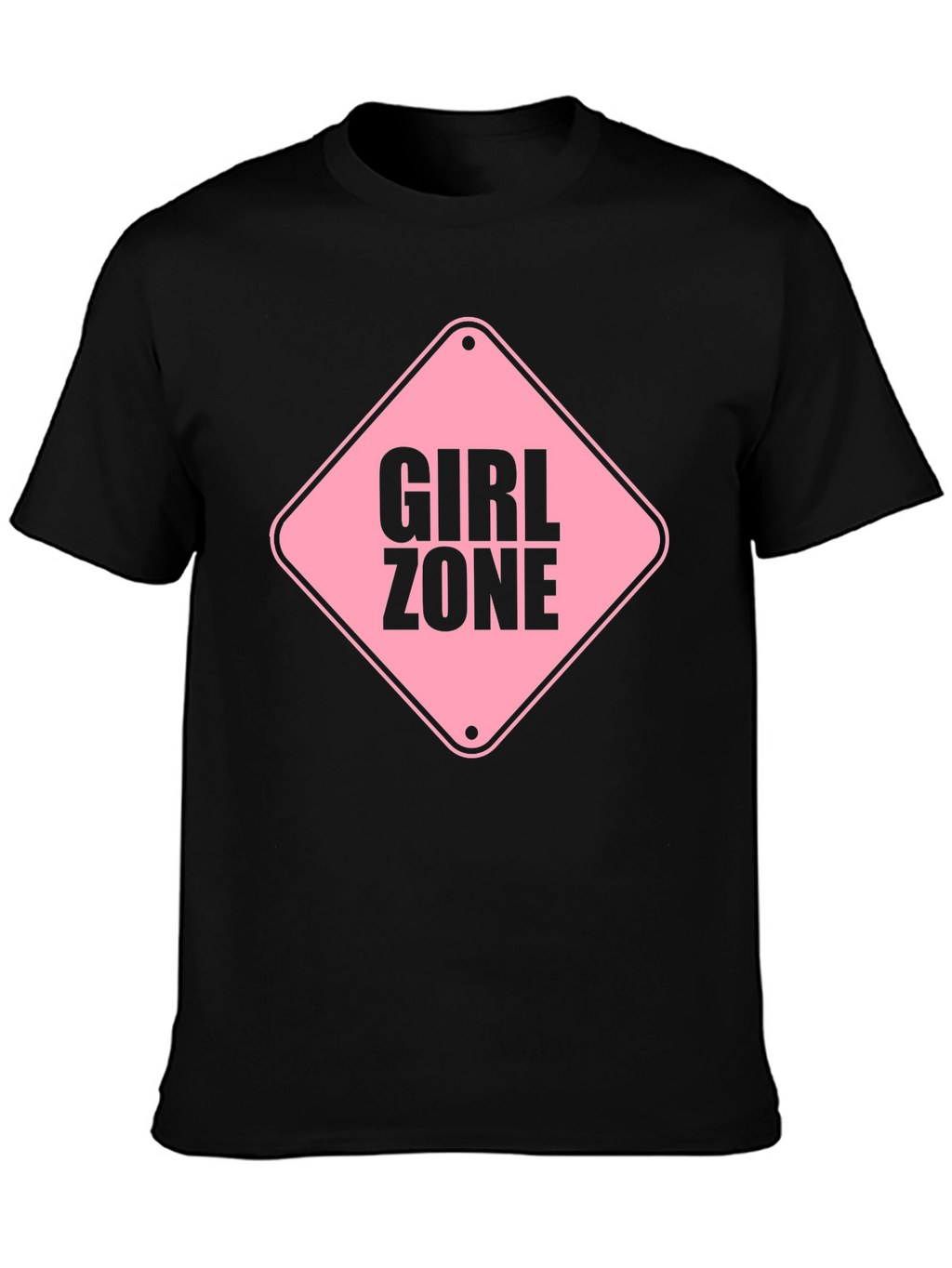 Girl Zone Graphic Tee - Black Crewneck T-Shirt
