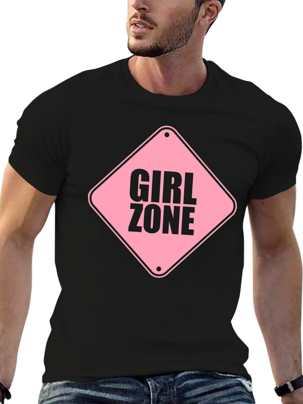 Girl Zone Graphic Tee - Black Crewneck T-Shirt