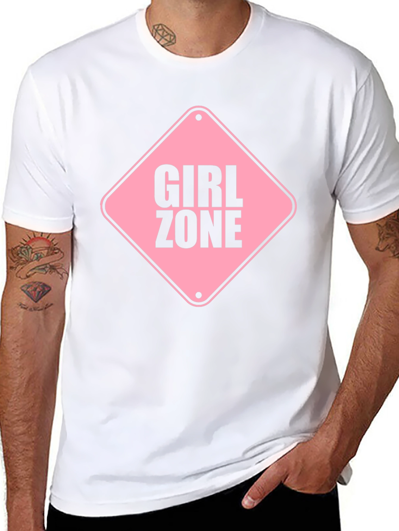 Girl Zone Graphic Tee - Black Crewneck T-Shirt