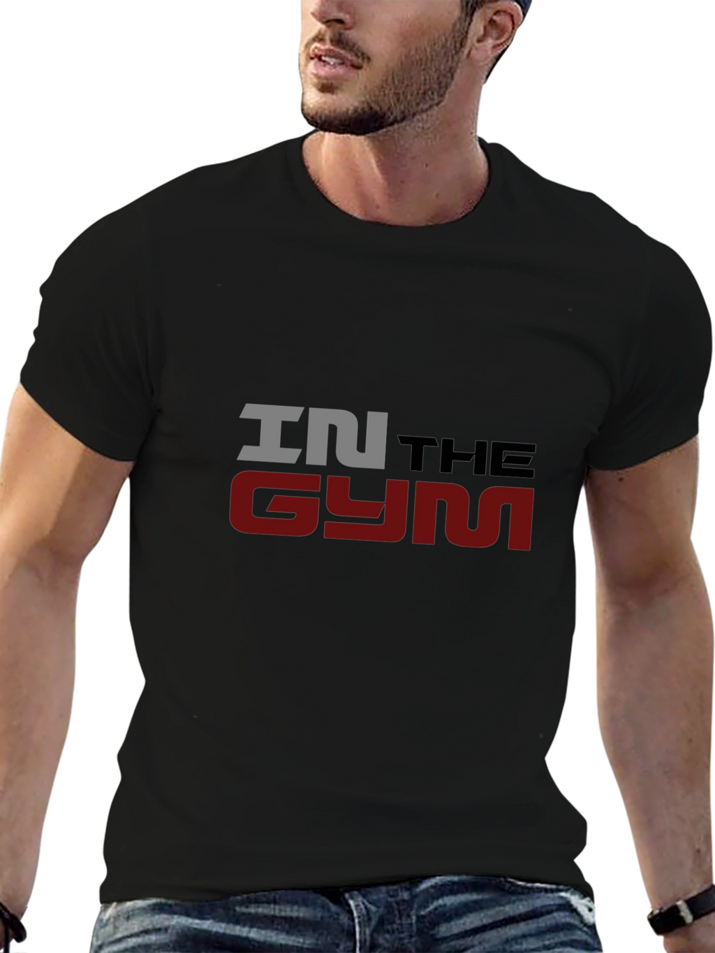 In The Gym Mens Black Graphic T-Shirt