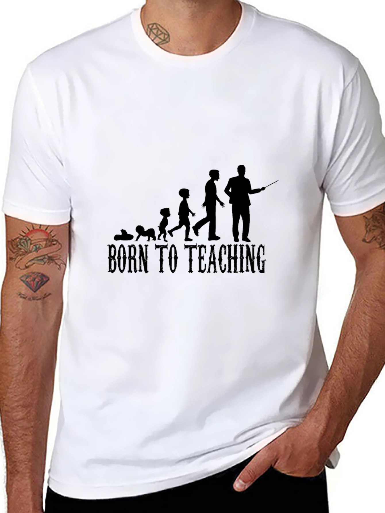 Born To Teaching Mens Black T-Shirt