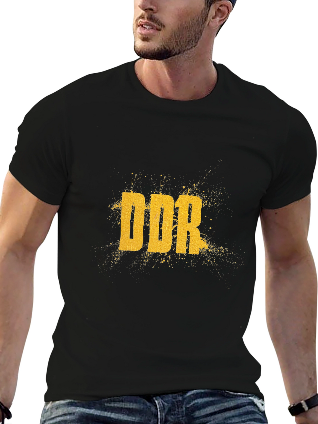 DDR Graphic Tee - Black Cotton Casual