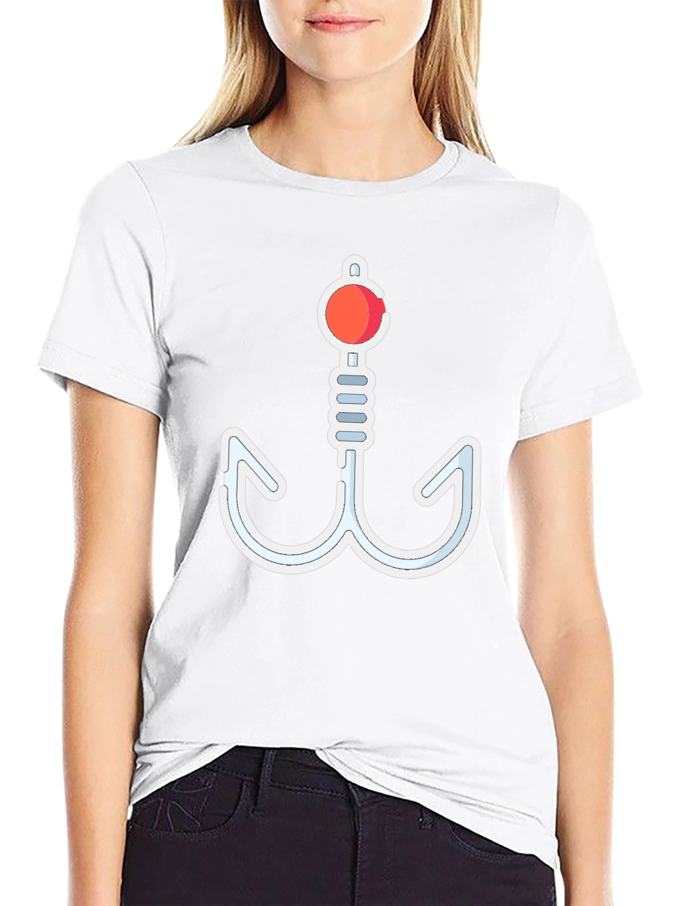 Novelty Fishing Hook Graphic T-Shirt