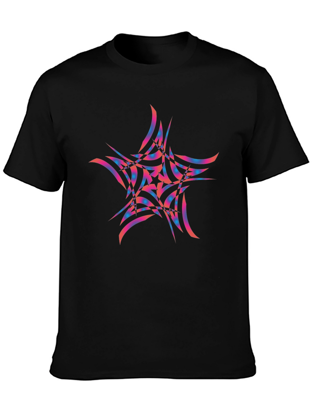 Abstract Star Graphic Black Tee