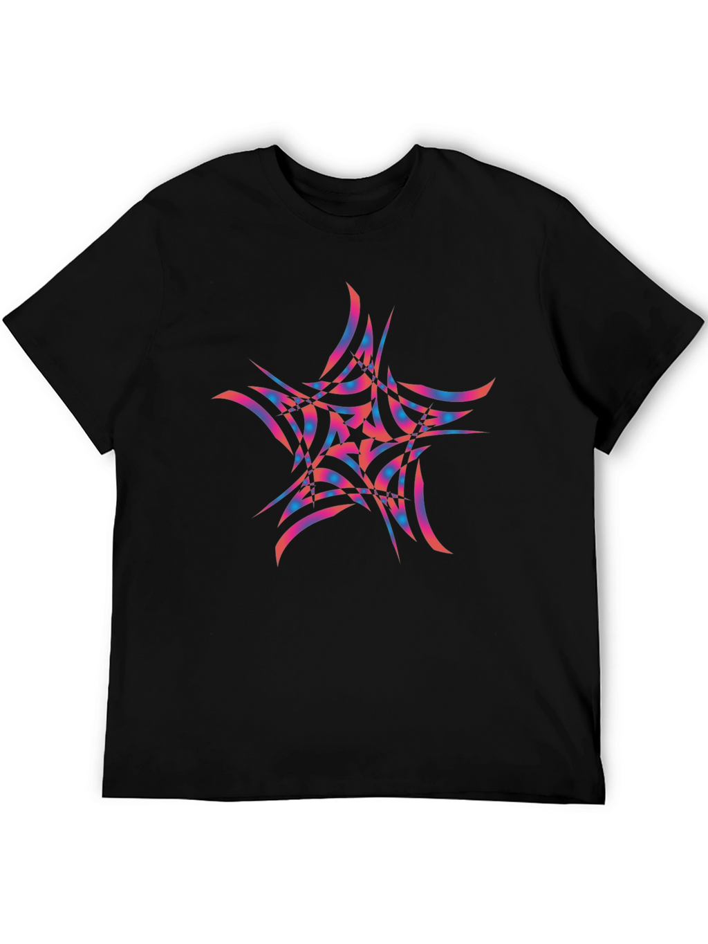Abstract Star Graphic Black Tee