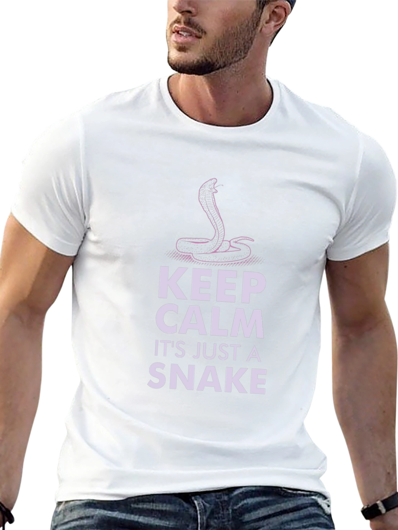 Keep Calm Its Just A Snake Black T-Shirt