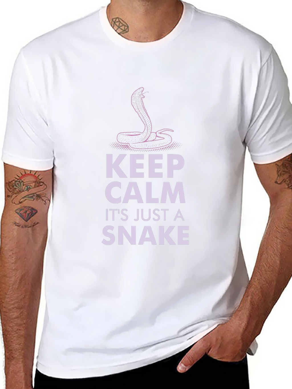 Keep Calm Its Just A Snake Black T-Shirt