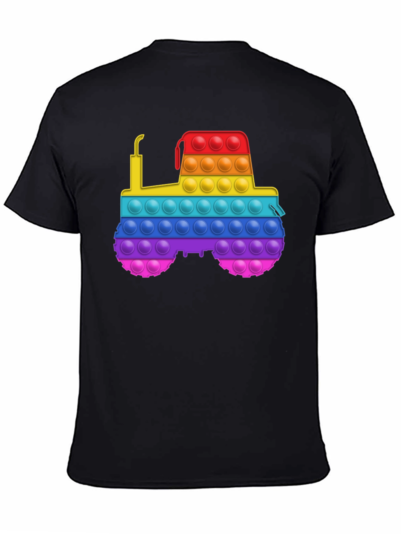 Pop It Tractor T-Shirt - Rainbow Tractor Design