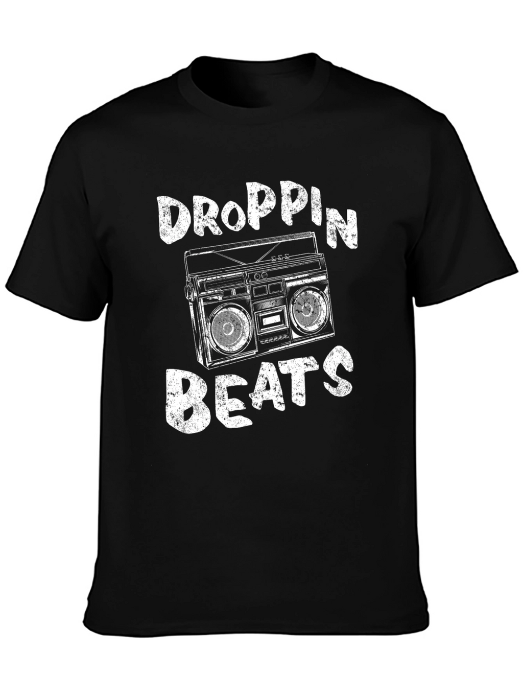 Droppin Beats Boombox Graphic Tee - Black