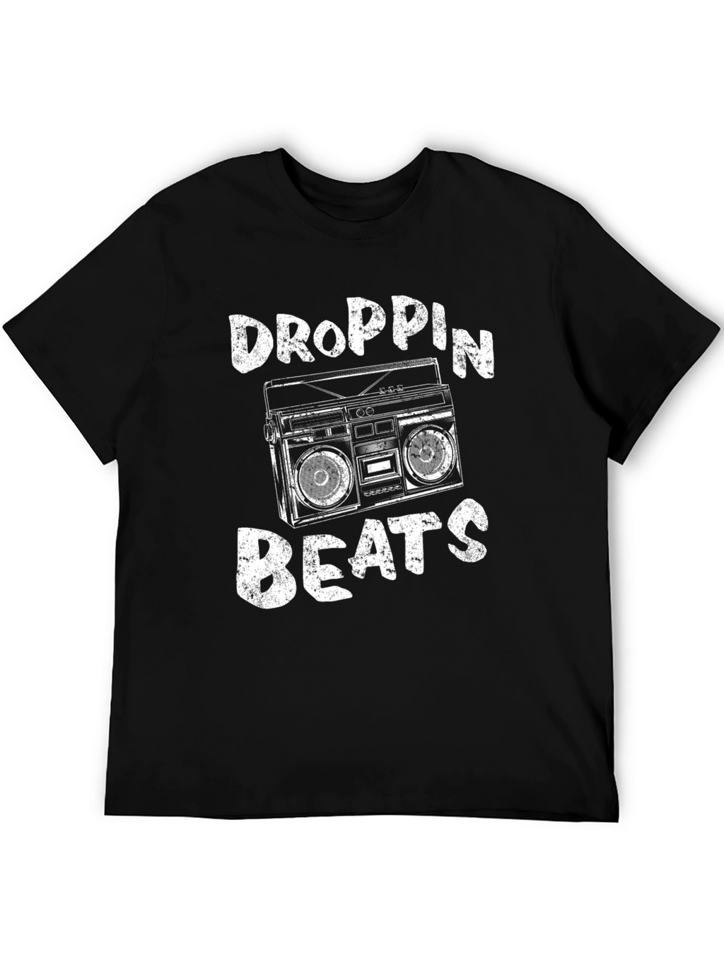 Droppin Beats Boombox Graphic Tee - Black