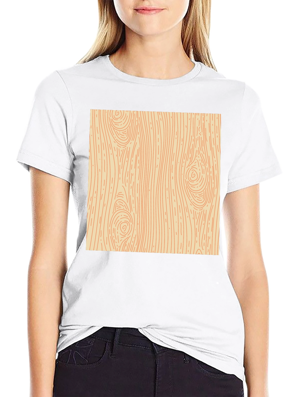 Wood Grain Graphic Tee - Novelty Print Shirt