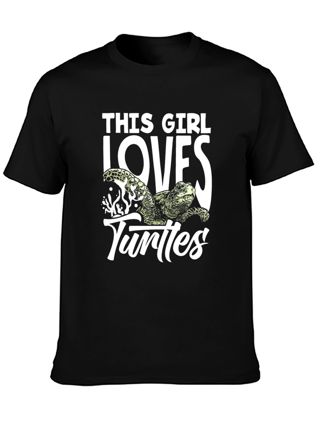 This Girl Loves Turtles Black T-Shirt