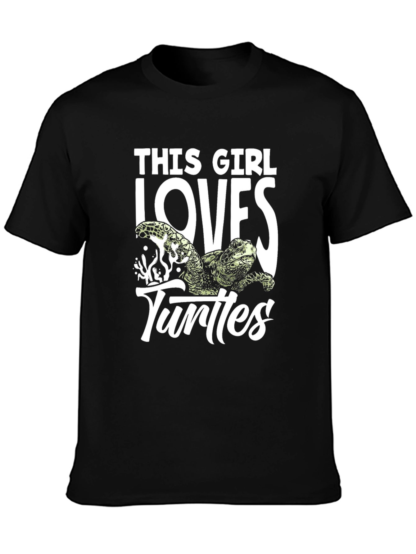 This Girl Loves Turtles Black T-Shirt
