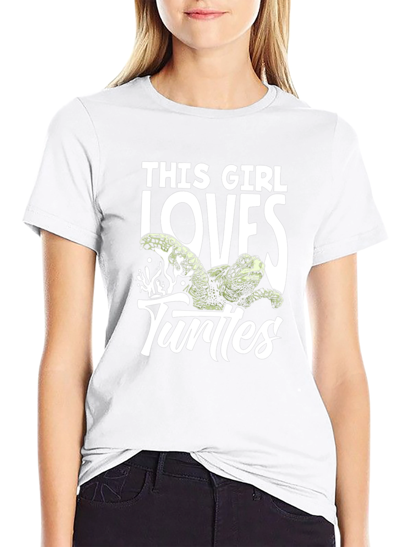 This Girl Loves Turtles Black T-Shirt