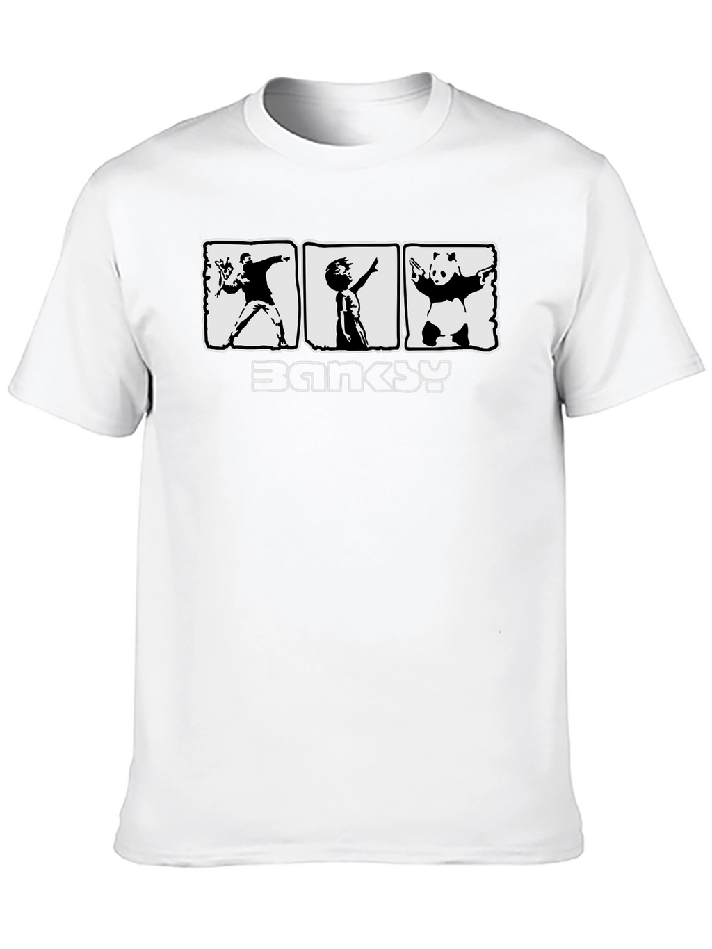 Banksy Graphic Print Black T-Shirt for Men